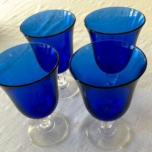 Colbat Blue Twisted Stem Glasses